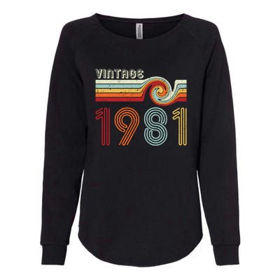 Vintage 1981 Retro Birthday Gift Womens California Wash Sweatshirt