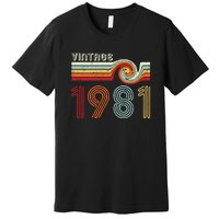 Vintage 1981 Retro Birthday Gift Premium T-Shirt