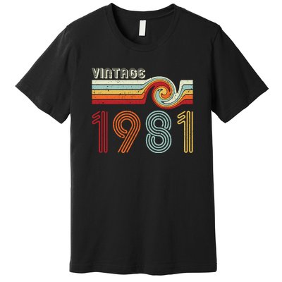 Vintage 1981 Retro Birthday Gift Premium T-Shirt