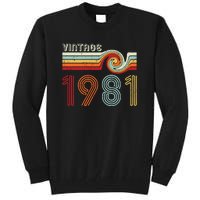 Vintage 1981 Retro Birthday Gift Tall Sweatshirt