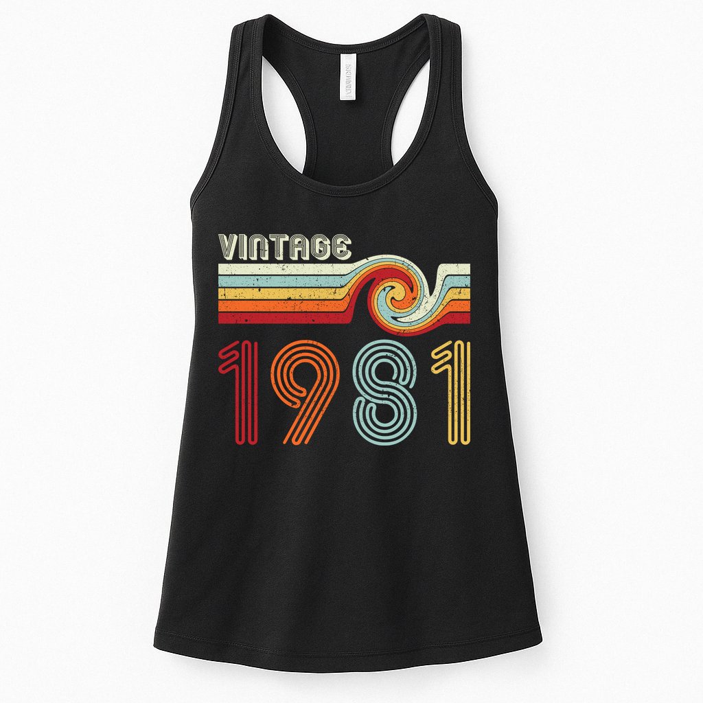 Vintage 1981 Retro Birthday Gift Womens Tank Top