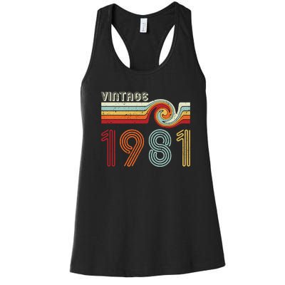 Vintage 1981 Retro Birthday Gift Women's Racerback Tank