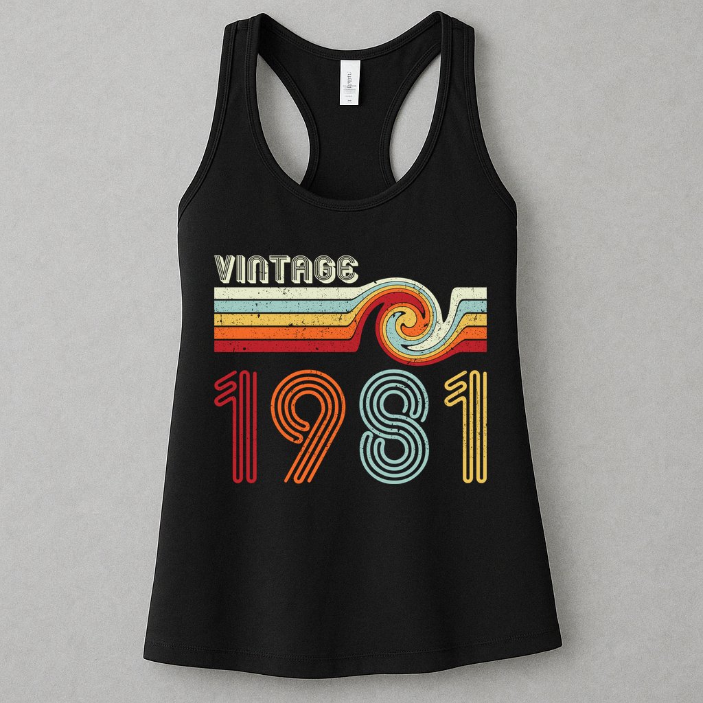 Vintage 1981 Retro Birthday Gift Womens Tank Top