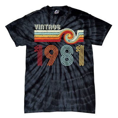 Vintage 1981 Retro Birthday Gift Tie-Dye T-Shirt