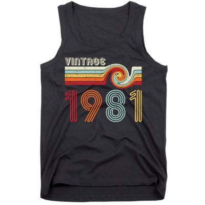 Vintage 1981 Retro Birthday Gift Tank Top