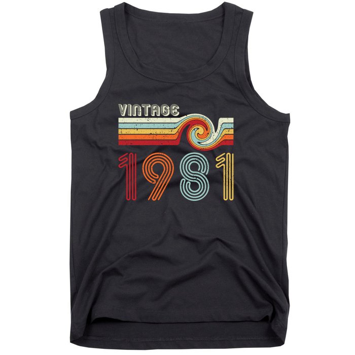 Vintage 1981 Retro Birthday Gift Tank Top