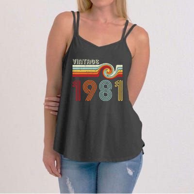 Vintage 1981 Retro Birthday Gift Women's Strappy Tank