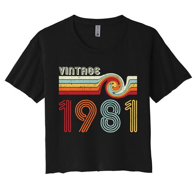 Vintage 1981 Retro Birthday Gift Crop Top