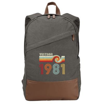 Vintage 1981 Retro Birthday Gift Cotton Canvas Backpack
