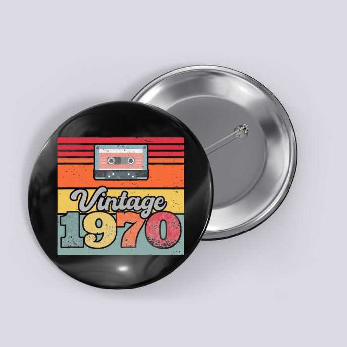 Vintage 1970 Retro Sunset Cassette Button