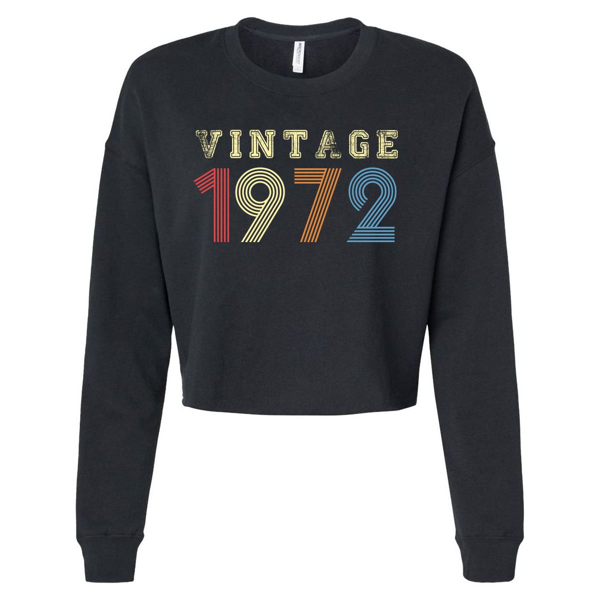 VINTAGE 1972| RETRO 1972 Cropped Pullover Crew