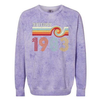 Vintage 1983 Retro Birthday Gift Colorblast Crewneck Sweatshirt