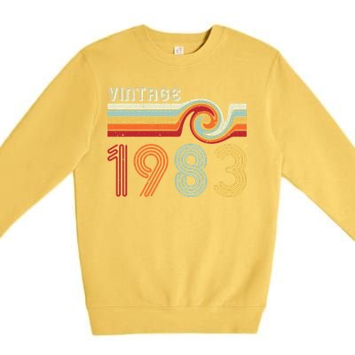 Vintage 1983 Retro Birthday Gift Premium Crewneck Sweatshirt