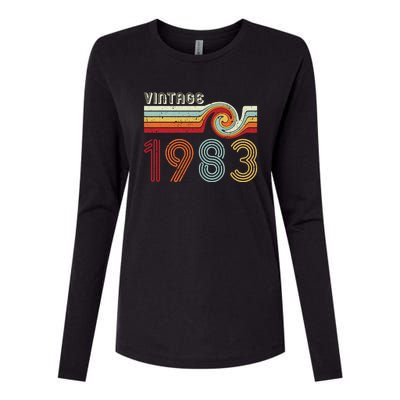 Vintage 1983 Retro Birthday Gift Womens Cotton Relaxed Long Sleeve T-Shirt