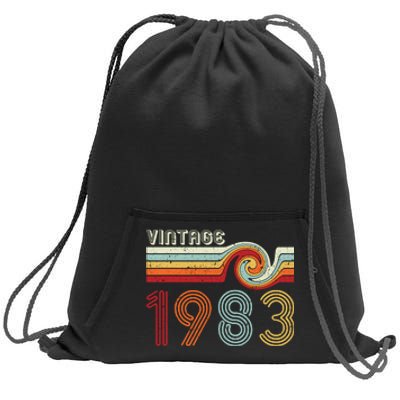 Vintage 1983 Retro Birthday Gift Sweatshirt Cinch Pack Bag