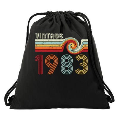 Vintage 1983 Retro Birthday Gift Drawstring Bag