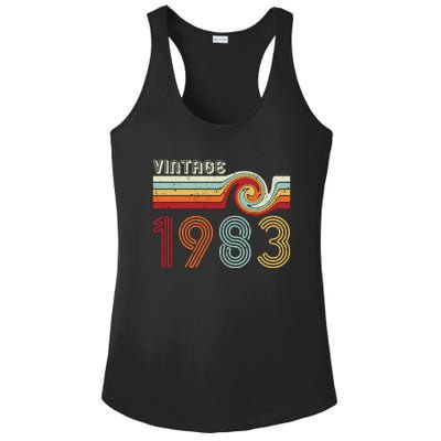 Vintage 1983 Retro Birthday Gift Ladies PosiCharge Competitor Racerback Tank