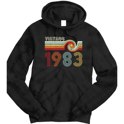 Vintage 1983 Retro Birthday Gift Tie Dye Hoodie