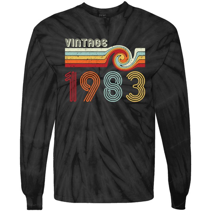 Vintage 1983 Retro Birthday Gift Tie-Dye Long Sleeve Shirt