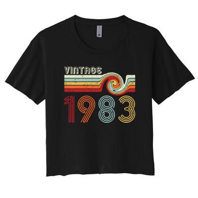 Vintage 1983 Retro Birthday Gift Women's Crop Top Tee