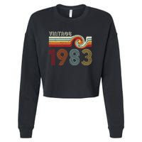 Vintage 1983 Retro Birthday Gift Cropped Pullover Crew