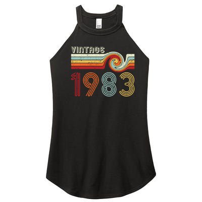 Vintage 1983 Retro Birthday Gift Women's Perfect Tri Rocker Tank