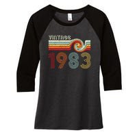 Vintage 1983 Retro Birthday Gift Women's Tri-Blend 3/4-Sleeve Raglan Shirt