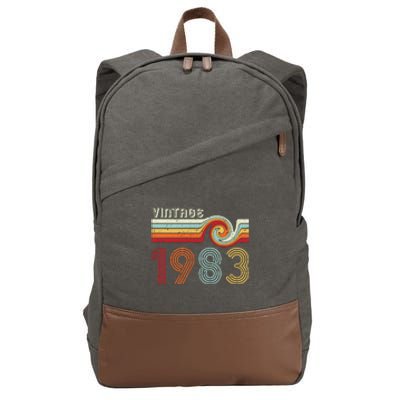 Vintage 1983 Retro Birthday Gift Cotton Canvas Backpack