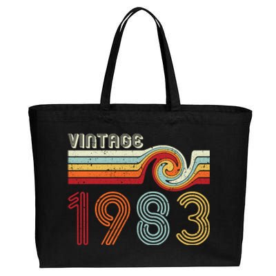 Vintage 1983 Retro Birthday Gift Cotton Canvas Jumbo Tote