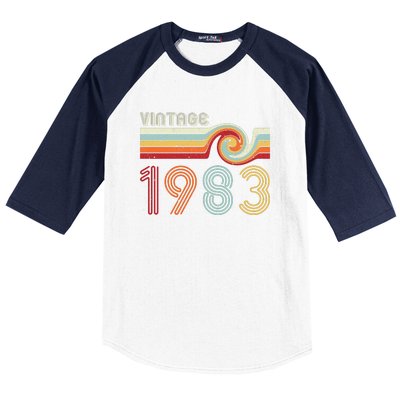 Vintage 1983 Retro Birthday Gift Baseball Sleeve Shirt