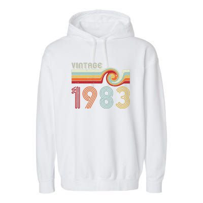 Vintage 1983 Retro Birthday Gift Garment-Dyed Fleece Hoodie