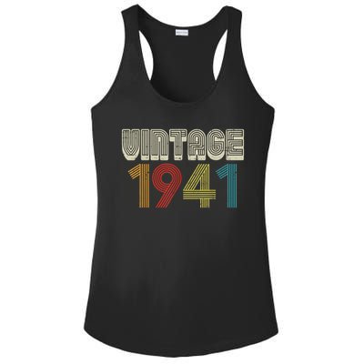 Vintage 1941 Retro 80 Years Old 80th Birthday Ladies PosiCharge Competitor Racerback Tank