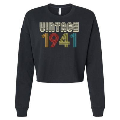 Vintage 1941 Retro 80 Years Old 80th Birthday Cropped Pullover Crew