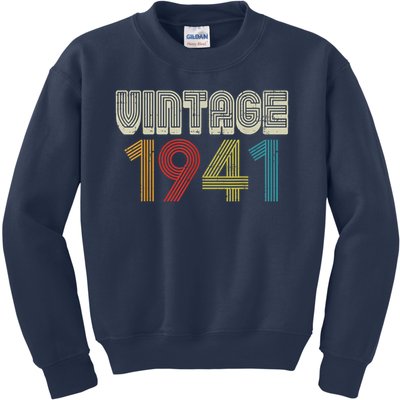 Vintage 1941 Retro 80 Years Old 80th Birthday Kids Sweatshirt