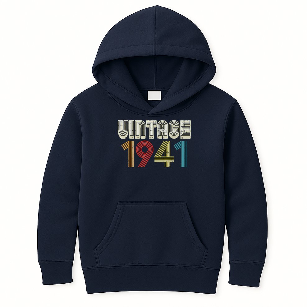 Vintage 1941 Retro 80 Years Old 80th Birthday Kids Hoodie
