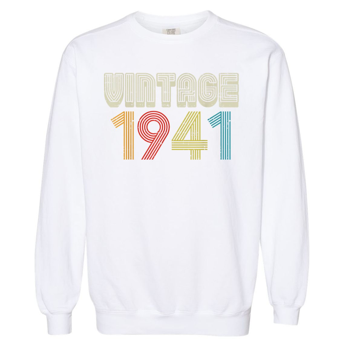Vintage 1941 Retro 80 Years Old 80th Birthday Garment-Dyed Sweatshirt
