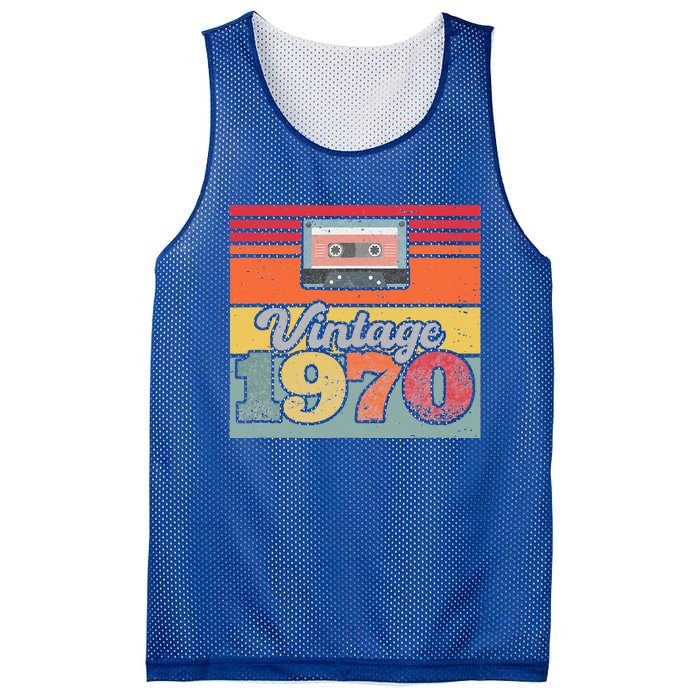 Vintage 1970 Retro Sunset Cassette Mesh Reversible Basketball Jersey Tank