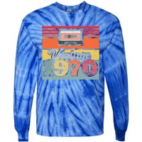 Vintage 1970 Retro Sunset Cassette Tie-Dye Long Sleeve Shirt