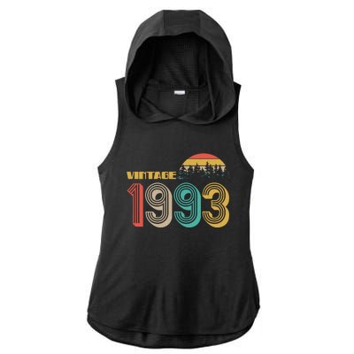 Vintage 1993 Sun Wilderness 30th Birthday Ladies PosiCharge Tri-Blend Wicking Draft Hoodie Tank