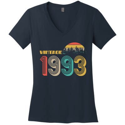 Vintage 1993 Sun Wilderness 30th Birthday Women's V-Neck T-Shirt