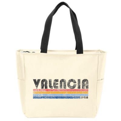 Vintage 1980s Style Valencia Spain Zip Tote Bag