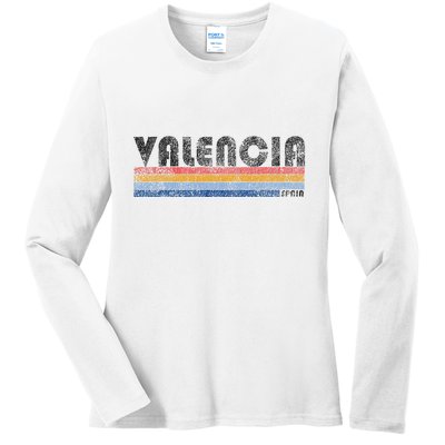 Vintage 1980s Style Valencia Spain Ladies Long Sleeve Shirt
