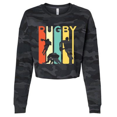 Vintage 1970s Style Rugby Rugby Sports Gift Cropped Pullover Crew