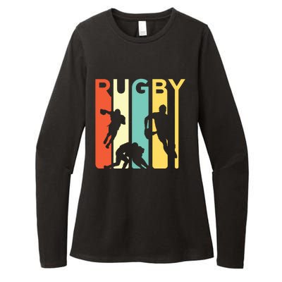 Vintage 1970s Style Rugby Rugby Sports Gift Womens CVC Long Sleeve Shirt