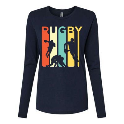 Vintage 1970s Style Rugby Rugby Sports Gift Womens Cotton Relaxed Long Sleeve T-Shirt