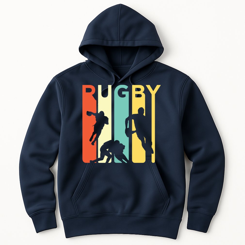 Vintage 1970s Style Rugby Rugby Sports Gift Hoodie