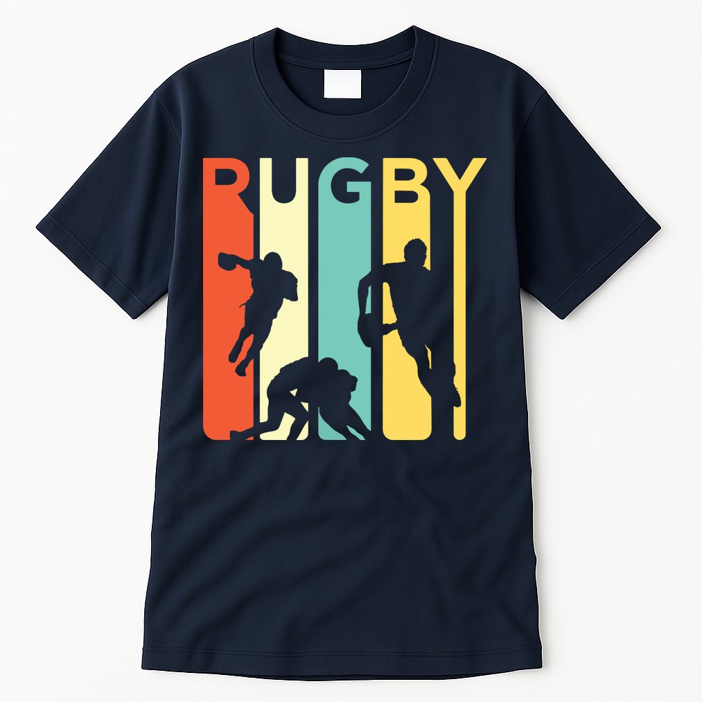 Vintage 1970s Style Rugby Rugby Sports Gift Tall T-Shirt