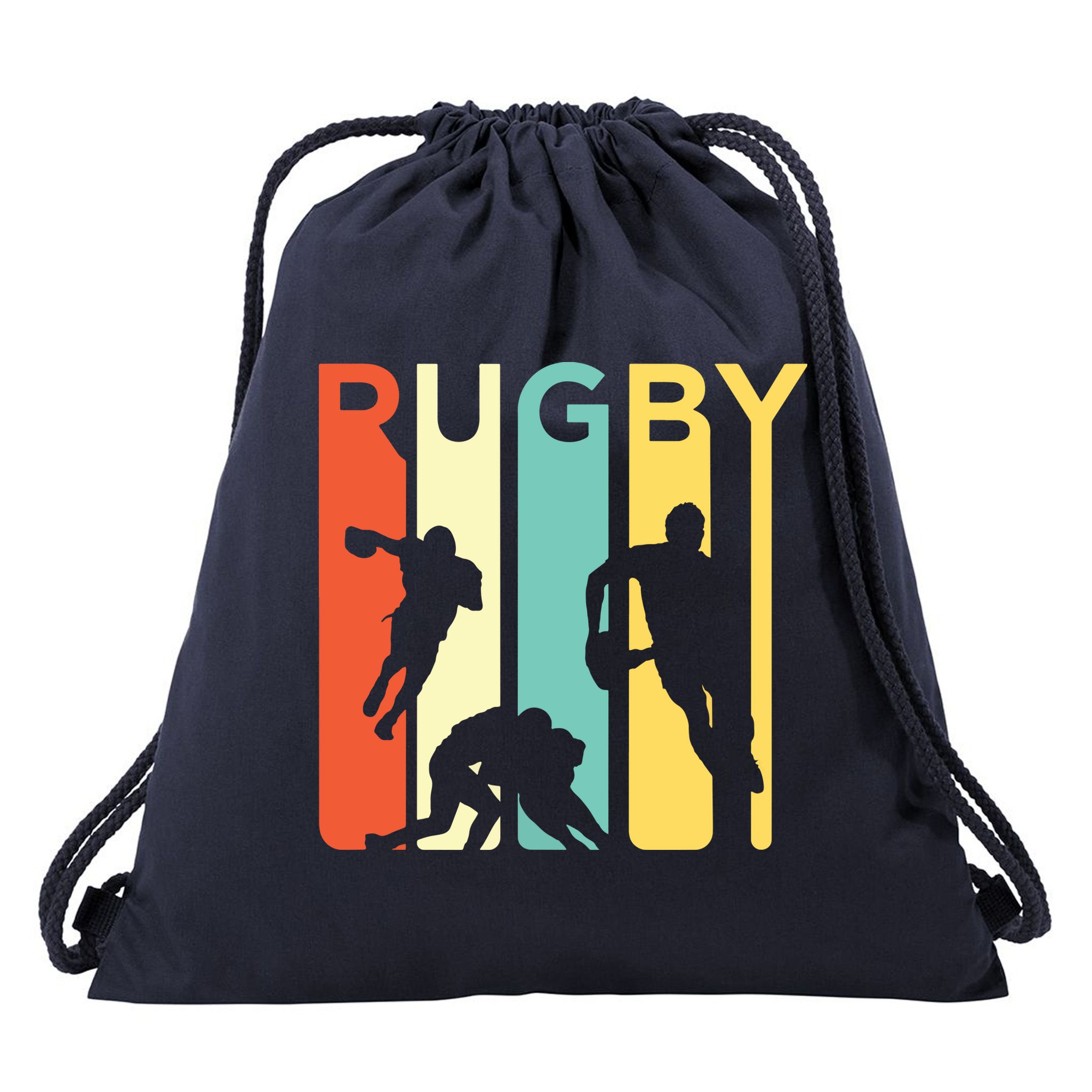 Vintage 1970s Style Rugby Rugby Sports Gift Drawstring Bag