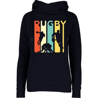 Vintage 1970s Style Rugby Rugby Sports Gift Womens Funnel Neck Pullover Hood