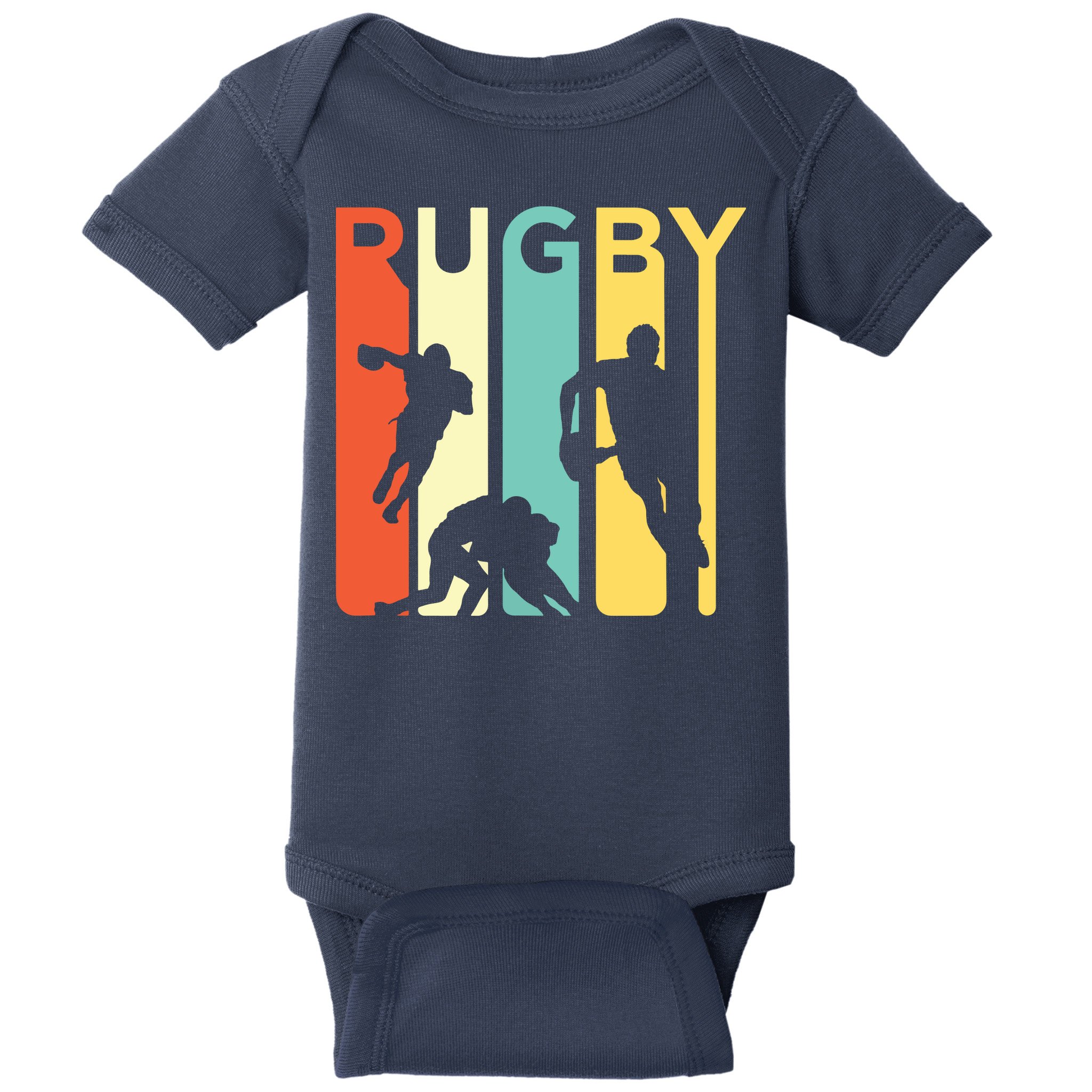 Vintage 1970s Style Rugby Rugby Sports Gift Baby Bodysuit